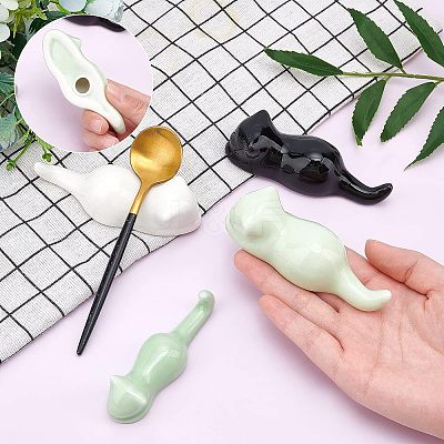 4Pcs 4 Style Porcelain Chinese Writing Brush Holder DJEW-NB0001-10-1