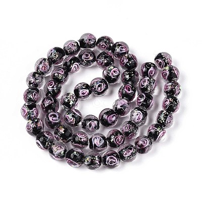 Handmade Foil Lampwork Beads LAMP-T021-33B-1