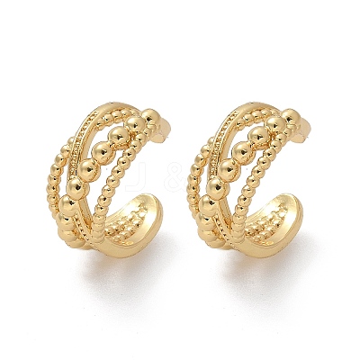 Rack Plating Brass Criss Cross Cuff Earrings EJEW-H099-11G-1