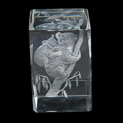 3D Laser Engraving Animal Glass Figurine DJEW-R013-01E-1