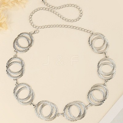 Double Ring Alloy Link Chain Waist Belly Chains for Women FS-WG31063-01-1
