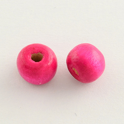 Dyed Natural Wood Beads WOOD-Q006-8mm-11-LF-1