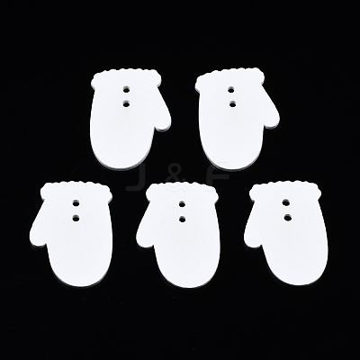 Christmas Theme Spray Painted Wood Connector Charms WOOD-N005-80-1