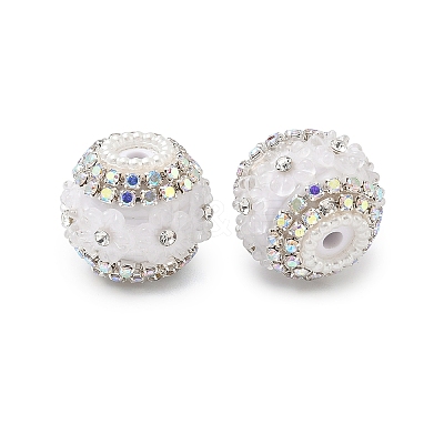 Bling Resin Rhinestone Flower Beads LS-OACR-D310-01P-F-1