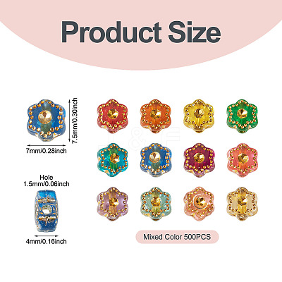 500Pcs Plastic Flower Beads KY-TADJ0001-07A-1