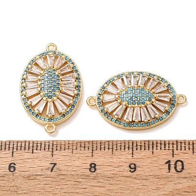 Brass Micro Pave Cubic Zirconia Connector Charms CU-CBA4579-03G-E-1