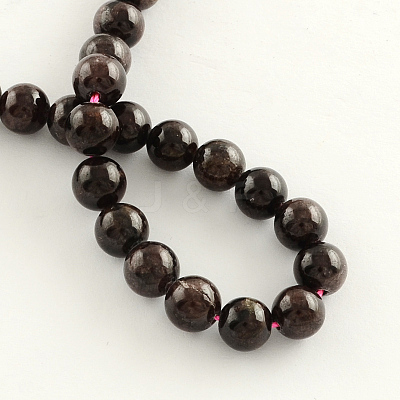 Natural Garnet Gemstone Bead Strands G-R263-6mm-1