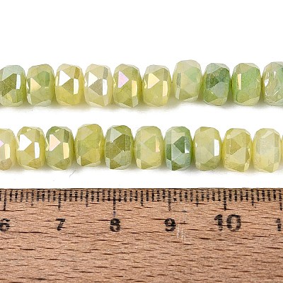 Electroplate Crackle Imitation Jade Glass Beads Strands EGLA-Q135-01A-C06-1