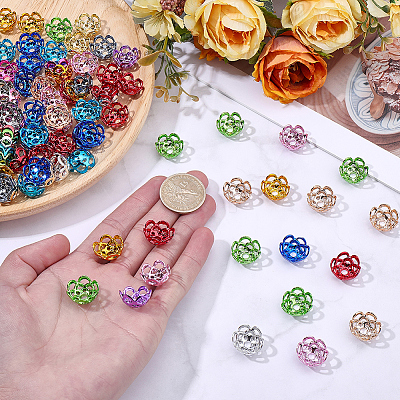 100Pcs UV Plated ABS Bead Caps OACR-SP0002-20-1