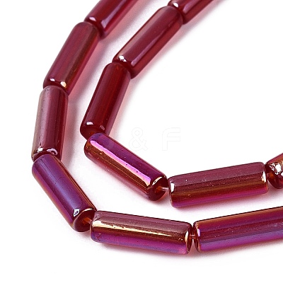 Electroplate Transparent Glass Beads Strands EGLA-Q132-02A-C01-1