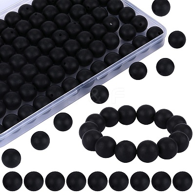 80Pcs Round Silicone Focal Beads SIL-SZ0001-24-15-1