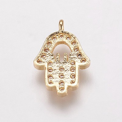 Brass Cubic Zirconia Charms KK-P134-29G-1