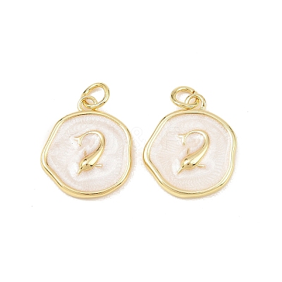 Ocean Theme Brass Enamel Pendants KK-Q029-01E-G-1