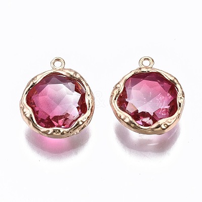 Two-Tone Faceted Glass Charms GLAA-S193-032E-1