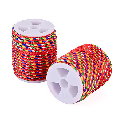 2 Rolls Multi-Color Decorative Nylon Twisted Cord NWIR-TADJ0001-04C-1