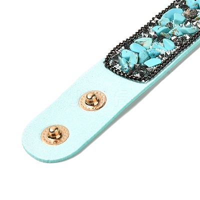 Faux Suede Snap Cord Bracelet LS-BJEW-F428-14-1
