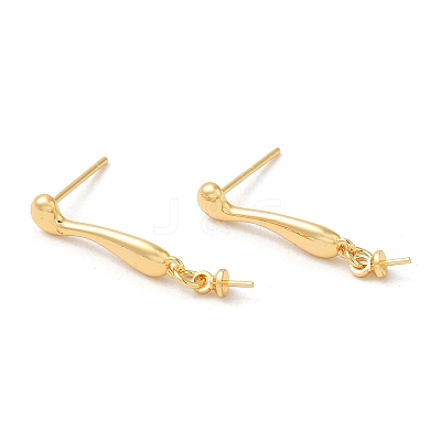 Brass Stud Earring Findings KK-M270-33G-1