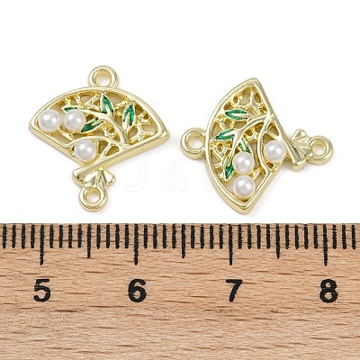 Alloy Green Enamel Fan Connector Charms FIND-M079-07A-G-1