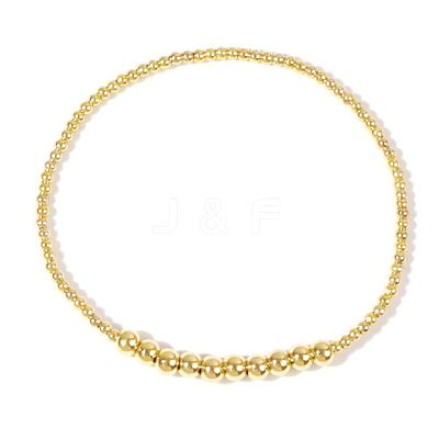 Bohemia Brass Round Beaded Stretch Bracelets TK0566-29-1