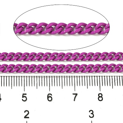 Spray Painted 304 Stainless Steel Curb Chains STAS-B067-05B-02-1