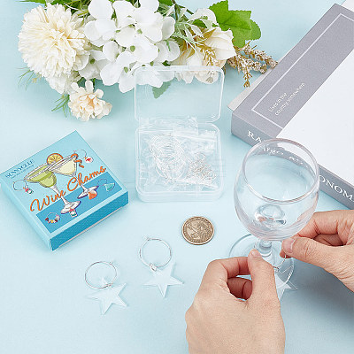 DIY Blank Wine Glass Charm Making Kit DIY-SC0023-79B-1