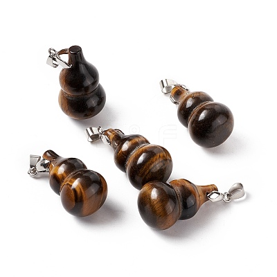 Natural Tiger Eye Pendants G-G846-02P-03-1