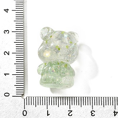 Transparent Resin Little Bear Ornament RESI-S015-01J-1