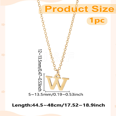 304 Stainless Steel Letter Pendant Necklaces NJEW-LP0001-53W-G-1