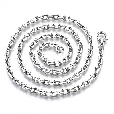 Brass Cable Chains Necklace Making MAK-N034-004B-P-1