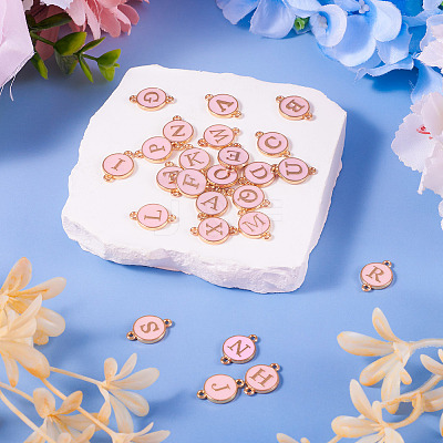 26Pcs Alloy Enamel Letter A~Z Connector Charms FIND-TAC0028-14C-1