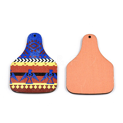 Single Face Printed Basswood Big Pendants WOOD-N006-197D-1