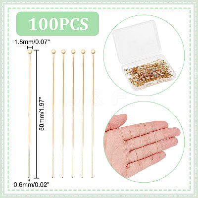 100Pcs 304 Stainless Steel Ball Head Pins STAS-UN0054-06-1