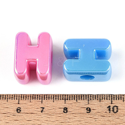 UV Plating Opaque Acrylic European Beads OACR-M027-03H-1