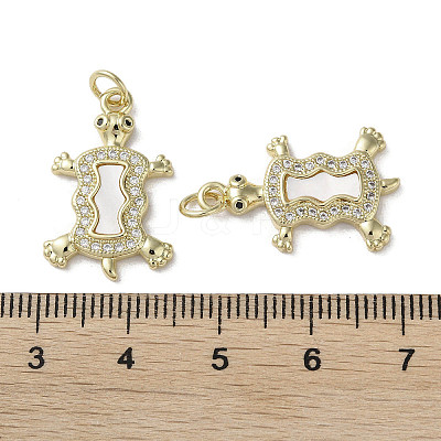 Brass Micro Pave Cubic Zirconia Pendants KK-G485-16G-1
