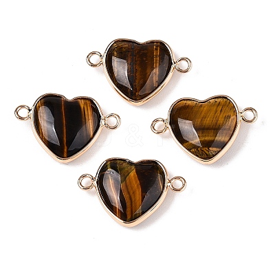 Natural Tiger Eye Love Heart Pendants G-T138-205G-G-1