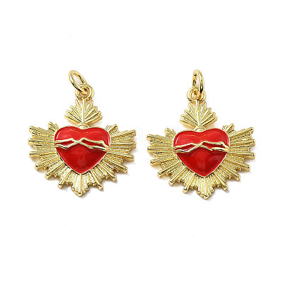Brass Enamel Pendants KK-R229-06G-03-1