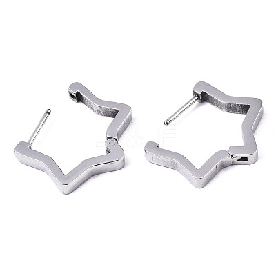 Non-Tarnish 304 Stainless Steel Huggie Hoop Earrings STAS-R115-23P-1