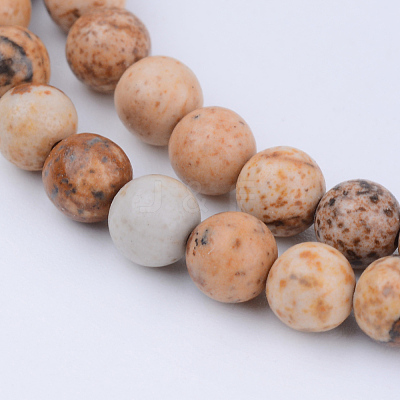 Natural Picture Jasper Beads Strands X-G-Q462-6mm-35-1