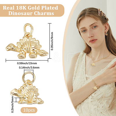 10Pcs Rack Plating Brass Pendants KK-BBC0017-13-1
