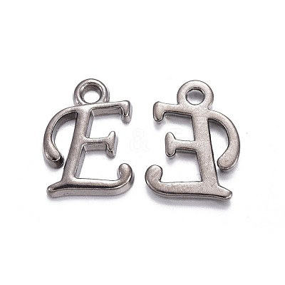 Gunmetal Plated Alloy Letter Pendants PALLOY-J718-01B-E-1