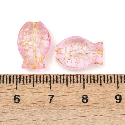 Electroplate and Golden Metal Enlaced Glass Beads EGLA-T029-01E-1