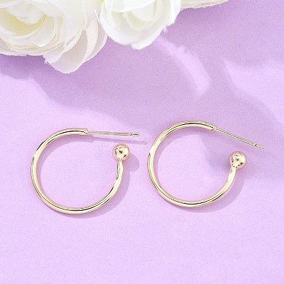 Brass Stud Earrings EJEW-L245-001LG-1