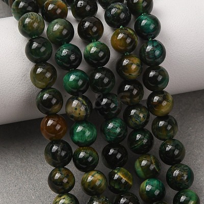 Grade AB Natural Tiger Eye Beads Strands G-B133-A02-6MM-02-1