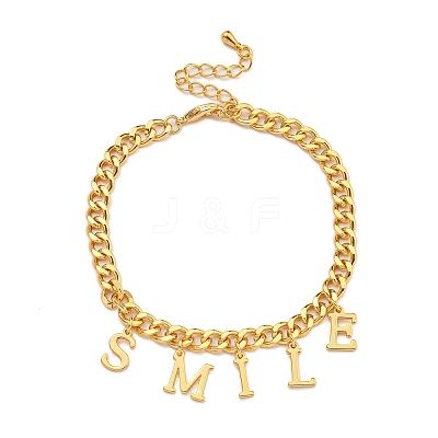 Brass Charm Bracelets for Women BJEW-U008-19G-03-1