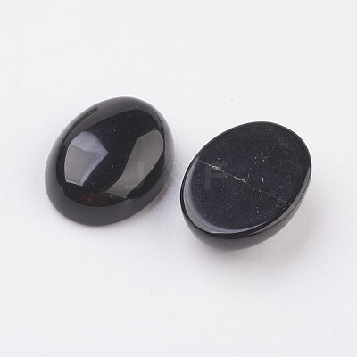 Natural Obsidian Flat Back Cabochons G-G741-13x18mm-20-1