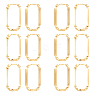 6 Pairs 201 Stainless Steel Hoop Earrings EJEW-UN0003-13B-1