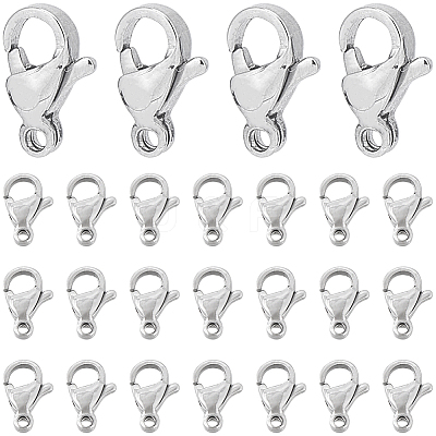 100Pcs 304 Stainless Steel Lobster Claw Clasps STAS-SC0007-16-1