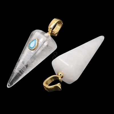 Natural Quartz Crystal Rock Crystal Pointed Pendants GG-CBA19F2-02G-04-1