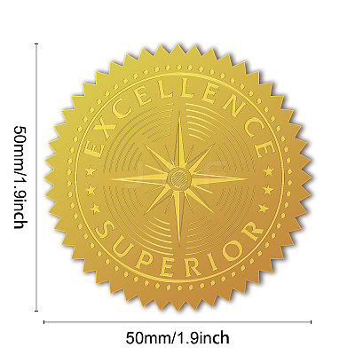 Plastic Self Adhesive Gold Foil Embossed Stickers DIY-WH0211-386-1