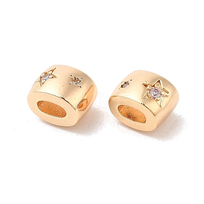 Brass Micro Pave Cubic Zirconia Beads KK-Q773-02G-01-1